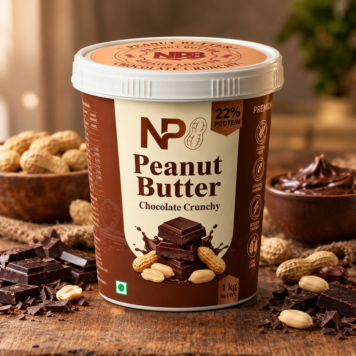 NPB Peanut Butter – Chocolate Crunchy (1 kg)